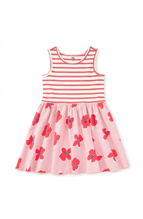 Print Mix Tank Skirted Dress