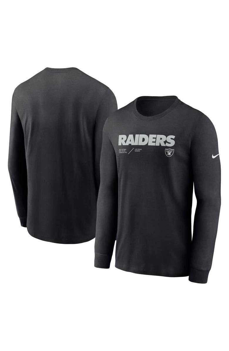 Nike Men's Nike Black Las Vegas Raiders Sideline Infograph Lock Up Performance Long Sleeve T-Shirt, Main, color, 