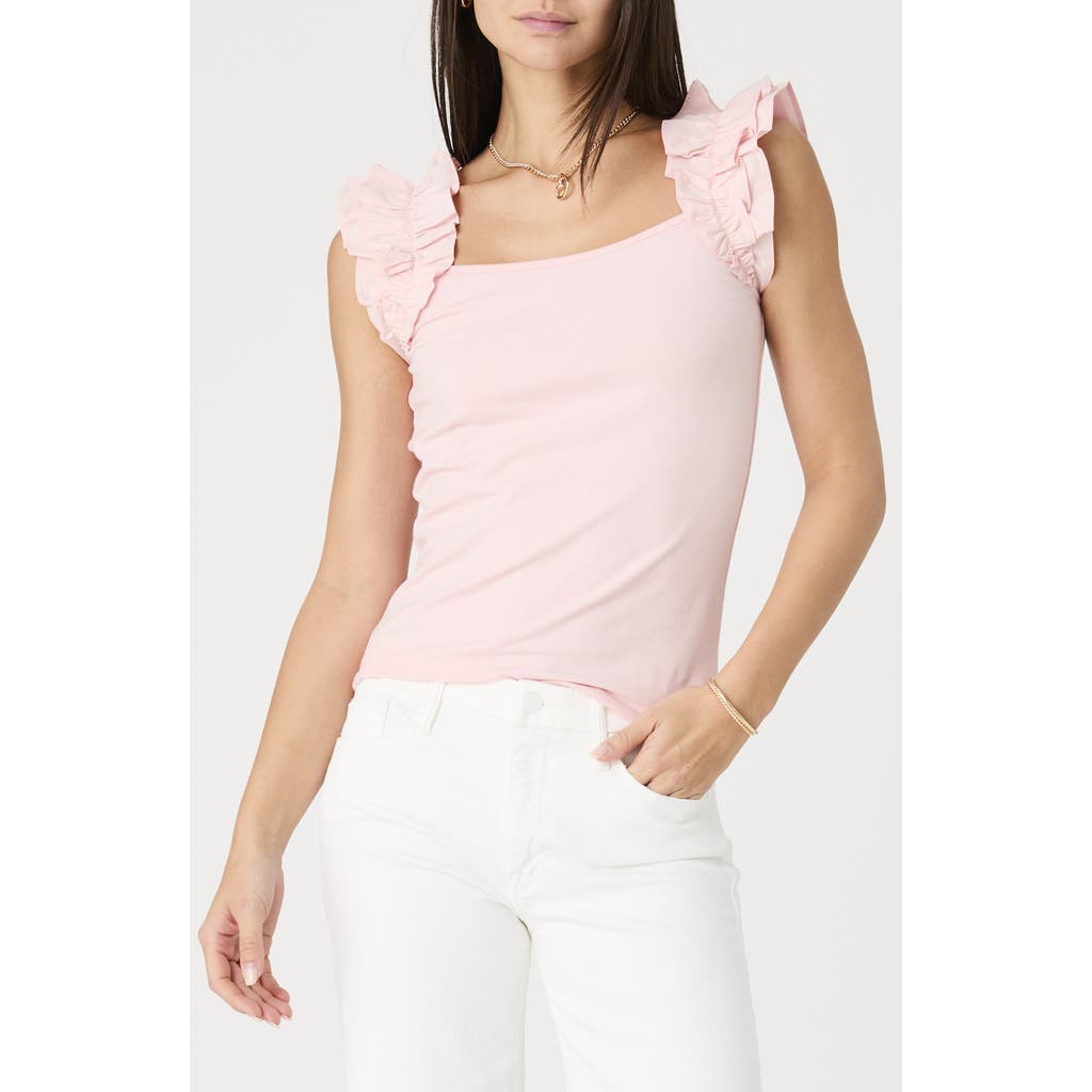 French Connection Rallie Ruffle Stretch Cotton Tank
