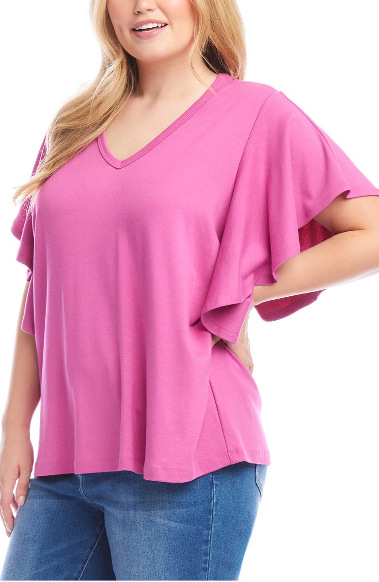 Karen Kane Flutter Sleeve Knit Top, Alternate, color,