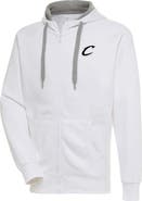 ANTIGUA Men's Antigua White Cleveland Cavaliers Metallic Logo Victory Raglan Full-Zip Hoodie