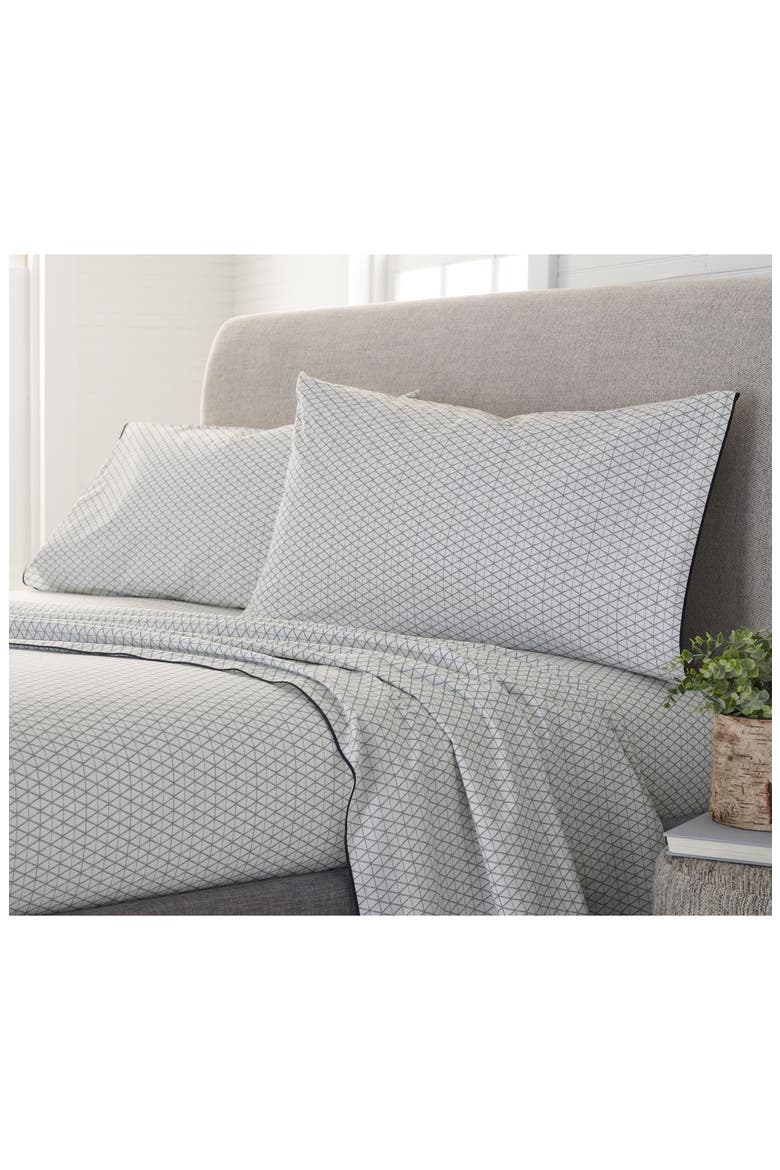 Organic Cotton Sheet Set, Alternate, color, CHARCOAL/WHITE