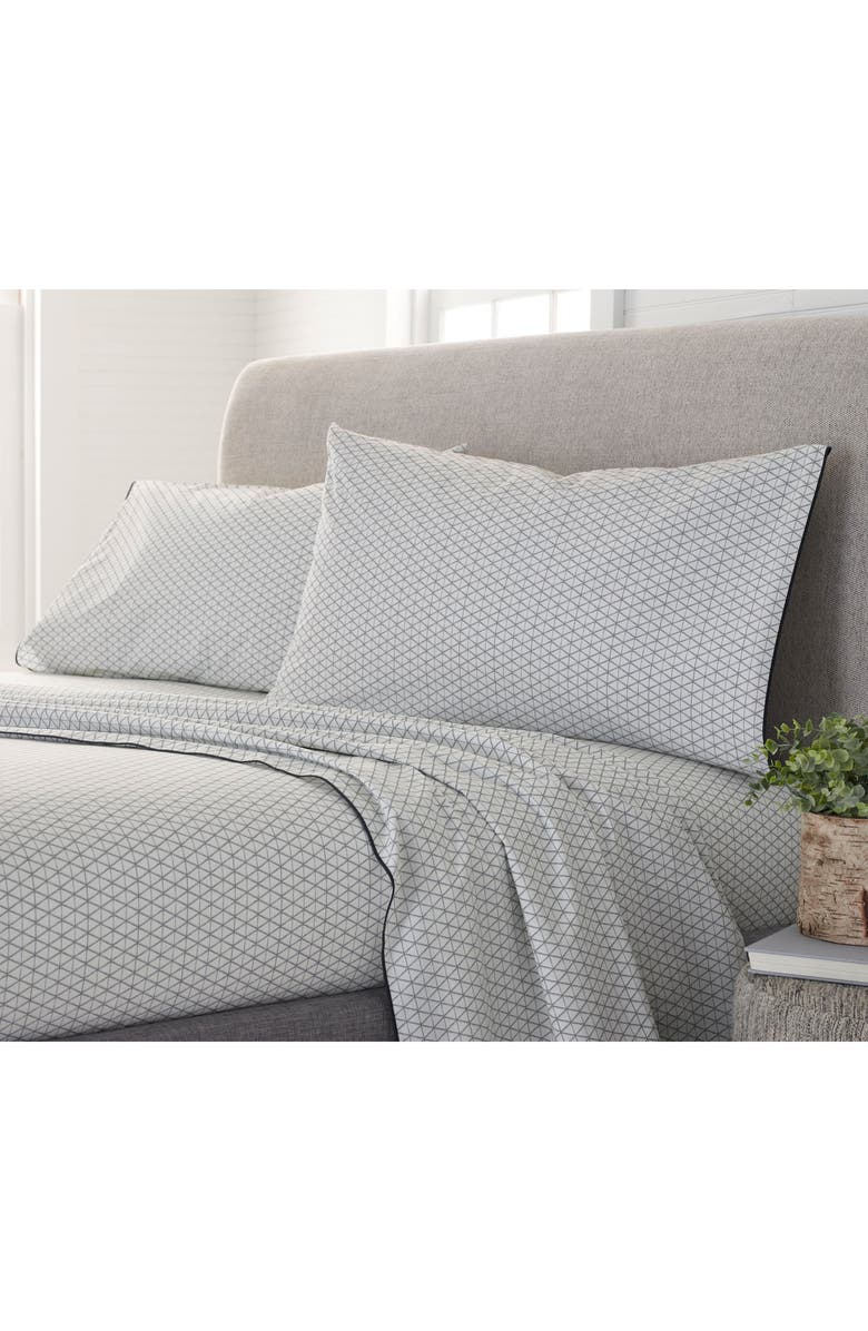 Martex Organic Cotton Sheet Set, Alternate, color, Charcoal/White