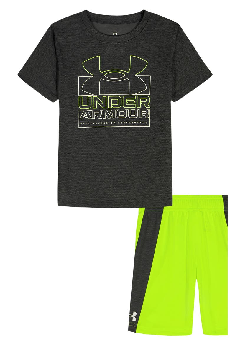 UA Tech™ Twist Logo Graphic T-Shirt & Shorts Set, Main, color, BLACK