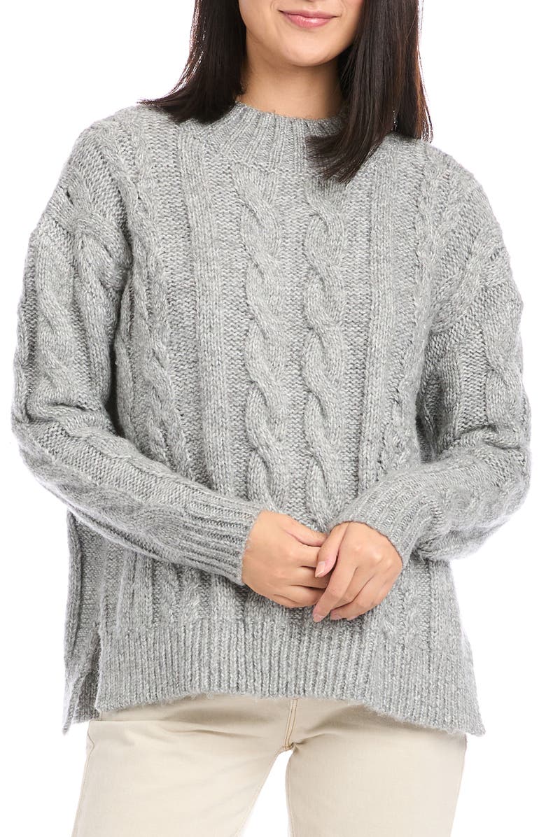 FIFTEEN TWENTY Oversize Cable Crewneck Sweater, Main, color,