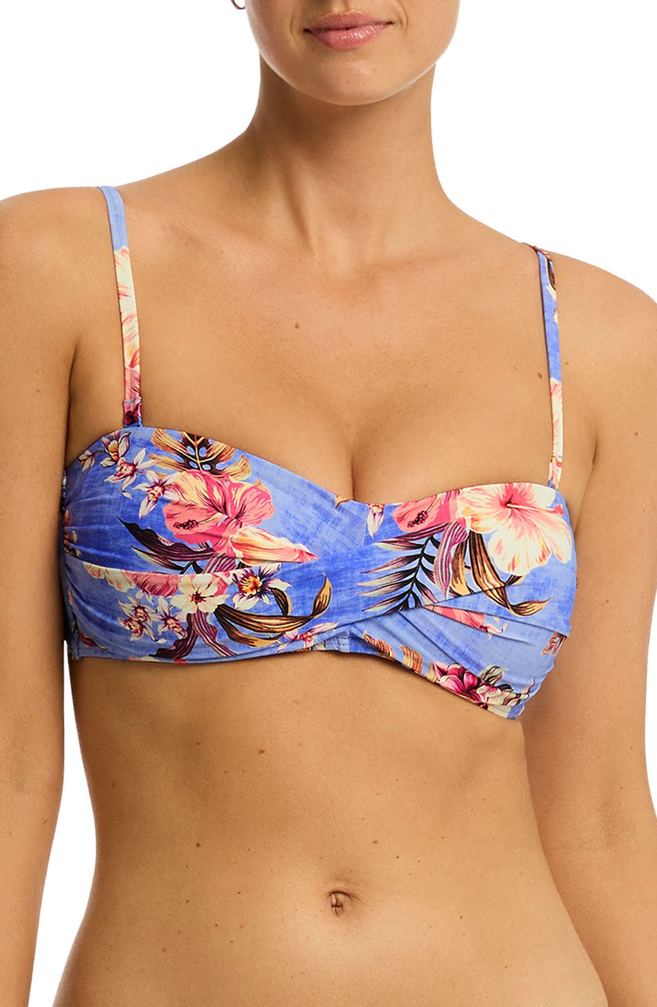 Sea Level Blue Hawaii Twist Bikini Top