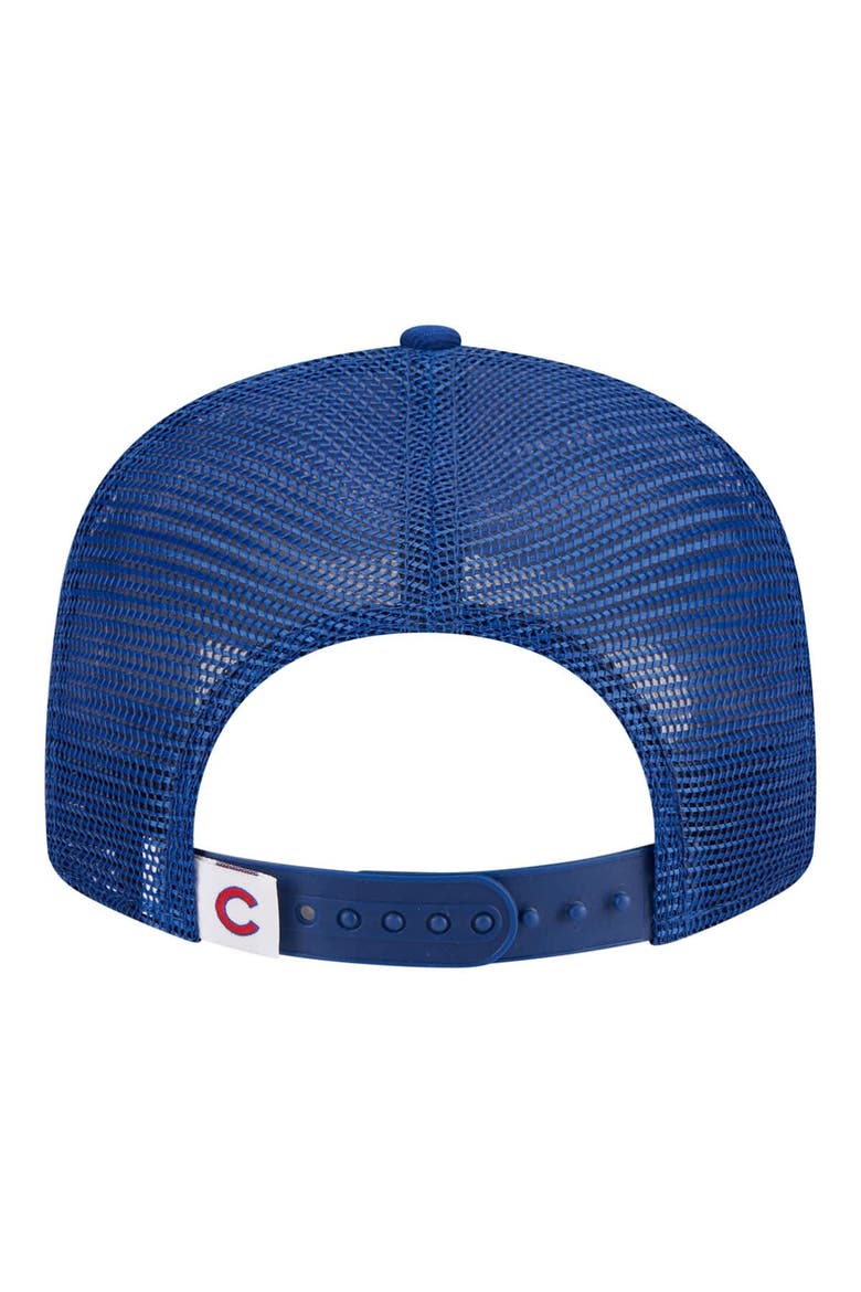Youth New Era  Royal Chicago Cubs 9FIFTY Trucker Snapback Hat, Alternate, color, Royal
