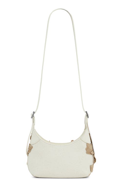Desigual Medium Flower Appliqué Shoulder Bag In Sand