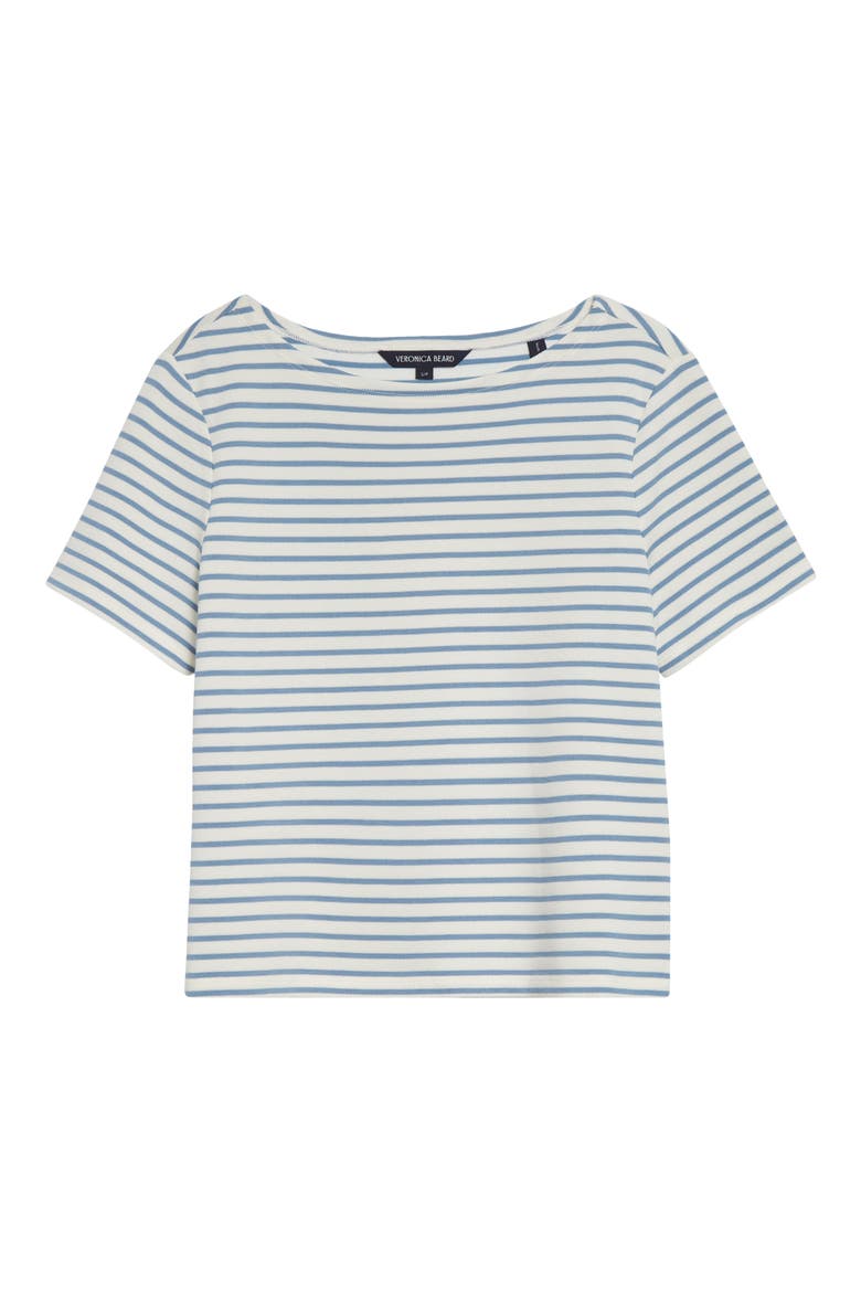 Hovey Stripe Boat Neck T-Shirt, Alternate, color, DOVE LAKE MIST