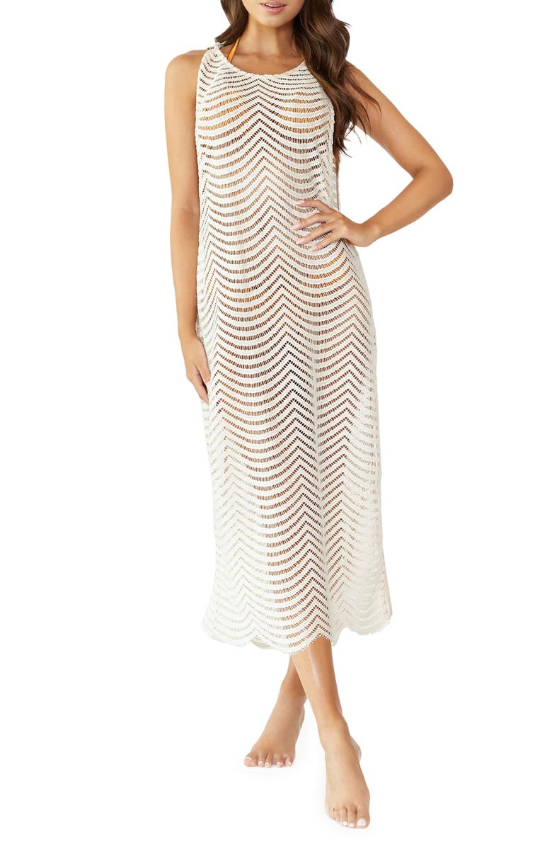 PQ SWIM Harbor Stitch Cover-Up Dress, Main, color, Ivory