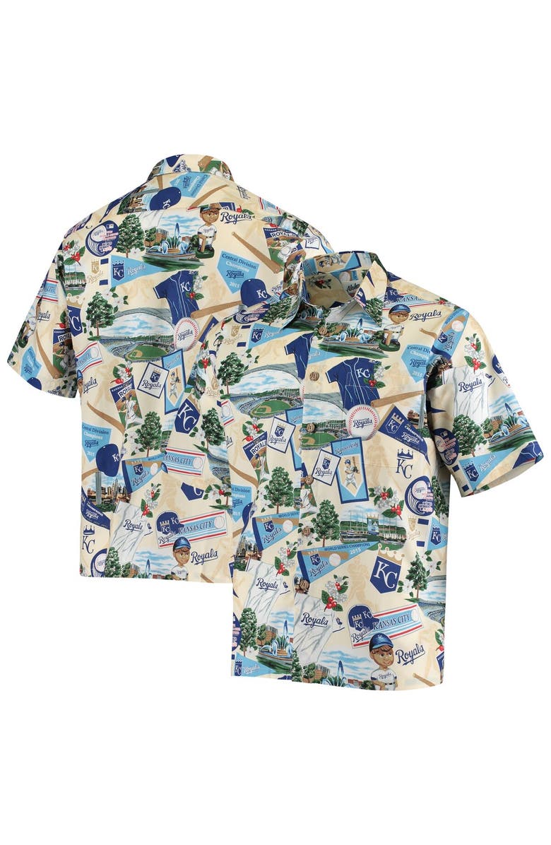 Reyn Spooner Men's White Kansas City Royals Scenic Button-Up Shirt, Alternate, color, White