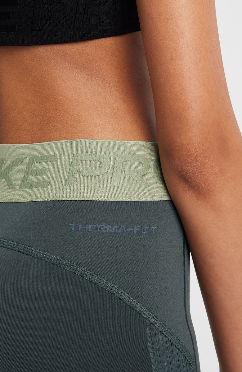 Nike Kids' Therma-FIT Sport Leggings, Alternate, color, Vintage Green/ Oil Green