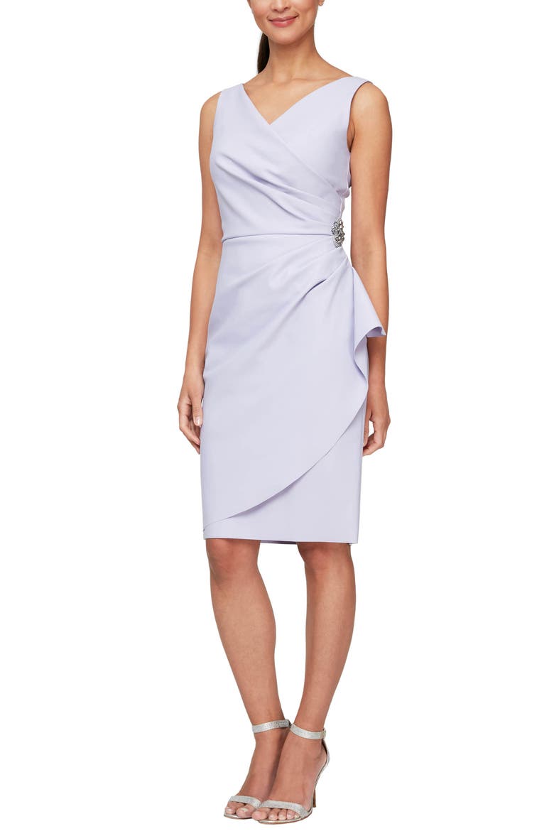 Contour Collection Side Ruched Cocktail Dress, Main, color, LAVENDER