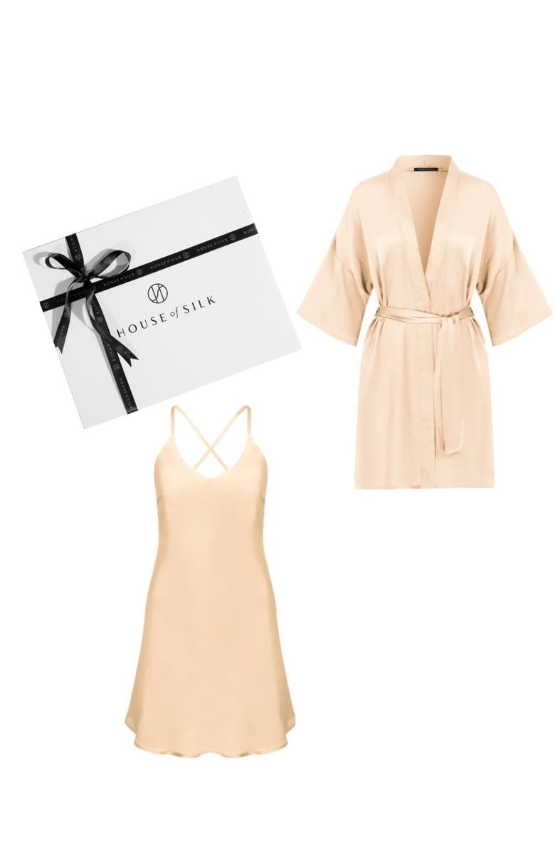 House Of Silk Silky Satin Gift Set, Main, color, Salmon