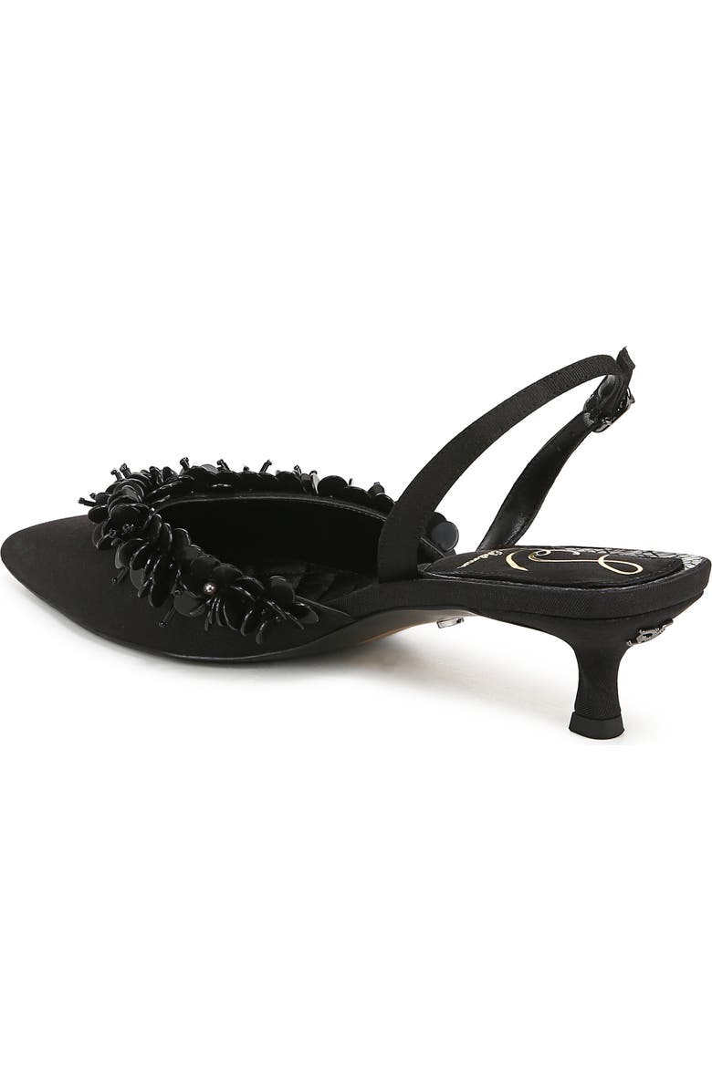 Sam Edelman Trent Slingback Pointed Toe Kitten Heel Pump, Alternate, color, Black