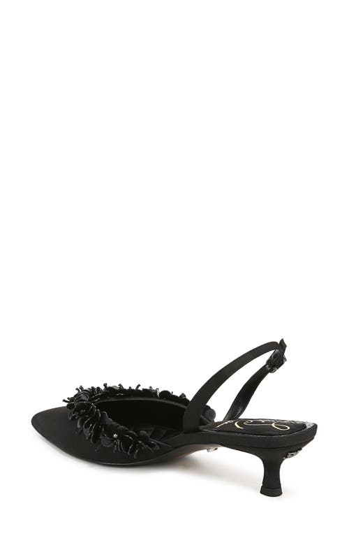Sam Edelman Trent Slingback Pointed Toe Kitten Heel Pump In Black