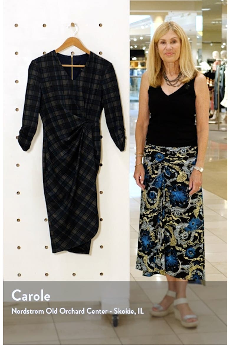 Plaid V-Neck Sheath Dress video