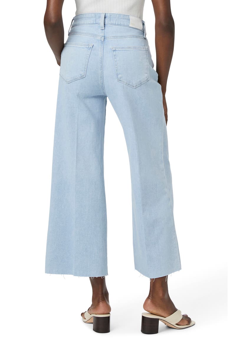 Anessa High Waist Raw Hem Wide Leg Ankle Jeans, Alternate, color, MARTINI