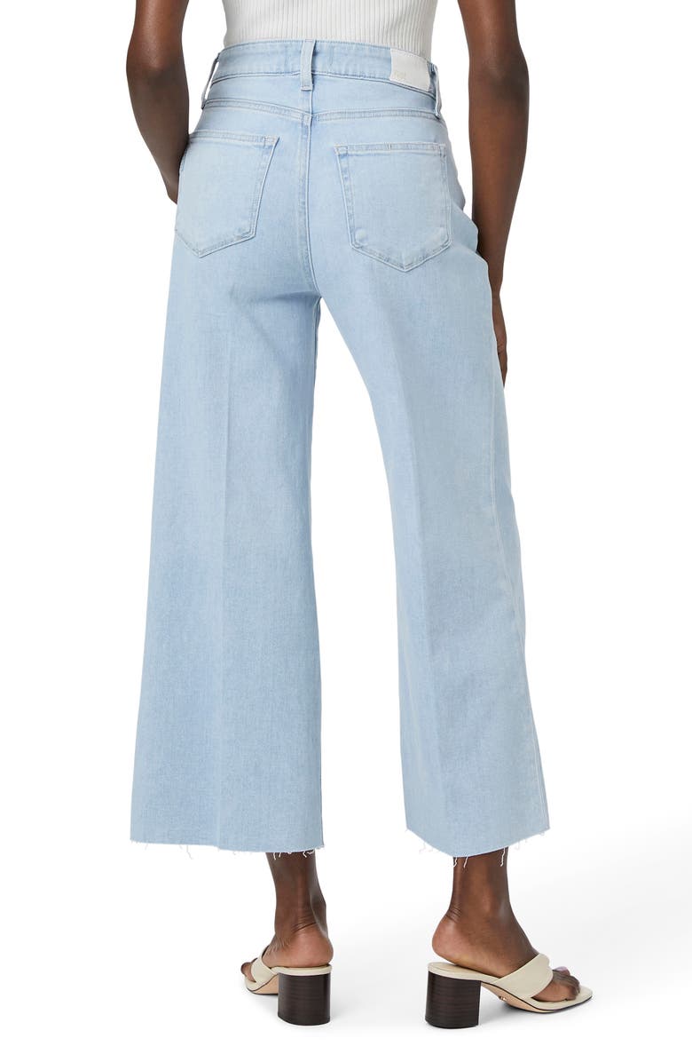 PAIGE Anessa High Waist Raw Hem Wide Leg Ankle Jeans, Alternate, color, 