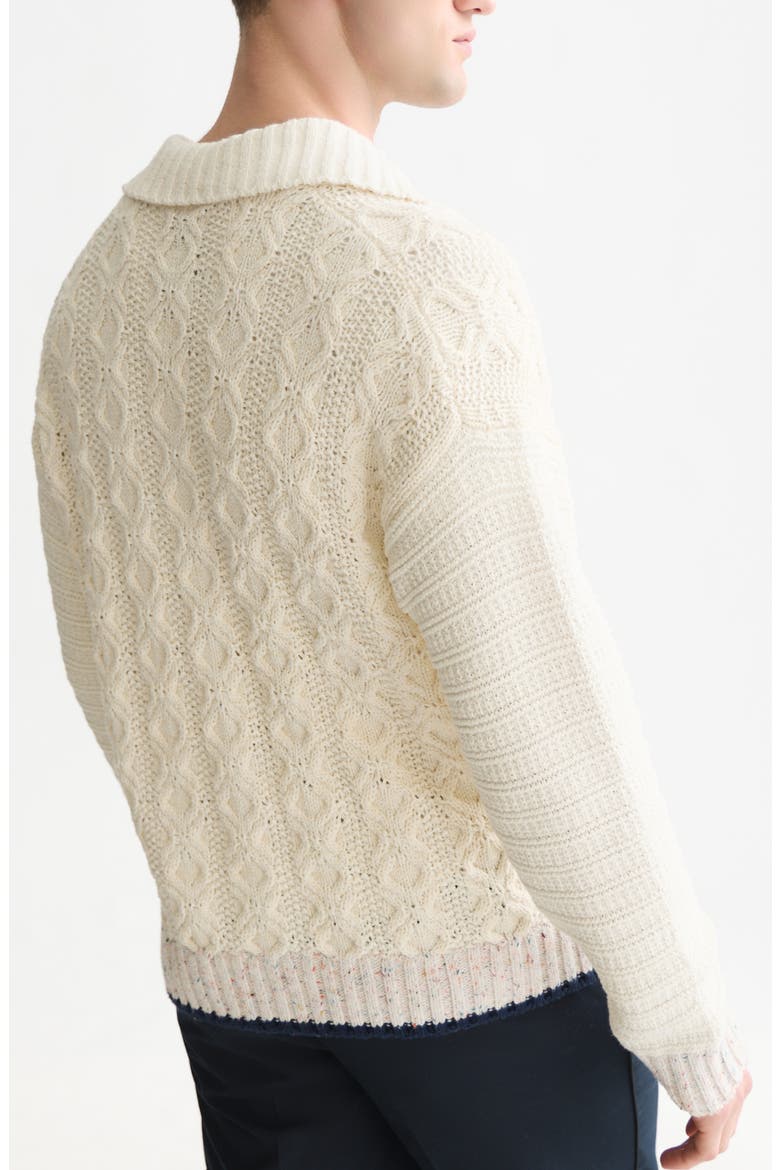 Loose Fit Multi-Yarn Cardigan, Alternate, color, EGGNOG