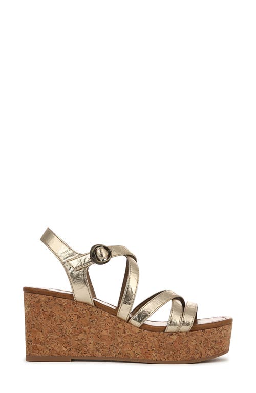 Shop Blowfish Malibu Aurora Strappy Wedge Sandal In Gold Faux Leather