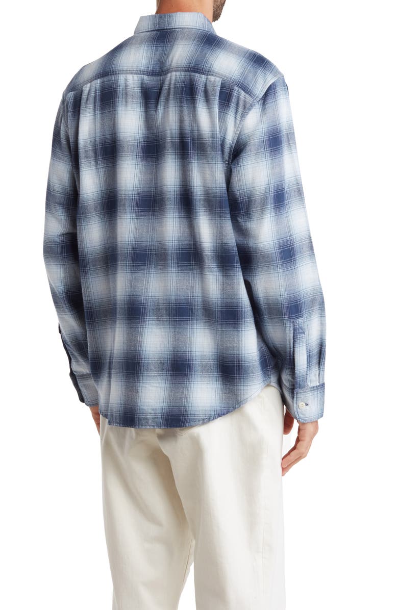 Tommy Bahama Alpine Plaid Flannel Button-Up Shirt, Alternate, color, Lake Water