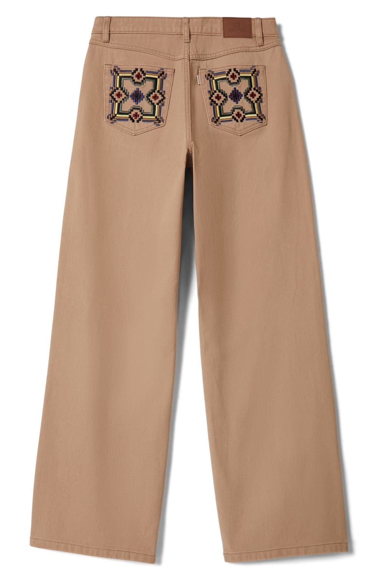 Brixton The Chloe Embroidered Pocket Wide Leg Jeans, Alternate, color, Washed Timeless Taupe