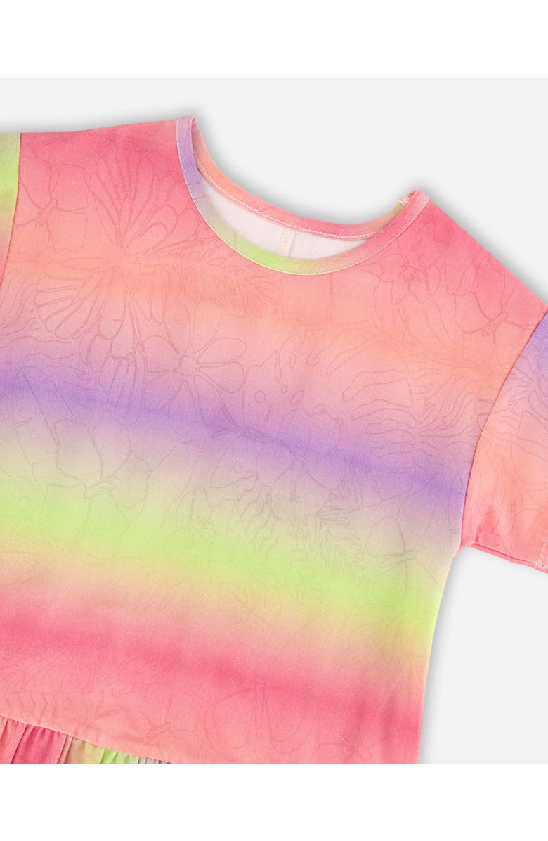 Deux par Deux Jersey Dress with Heart Back Cut Out, Alternate, color, Multicolor