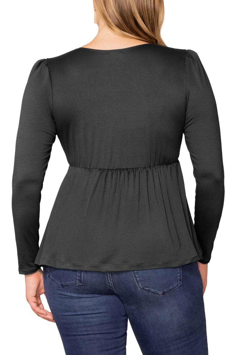 Rylan Ruched Knit Top, Alternate, color, BLACK NOIR
