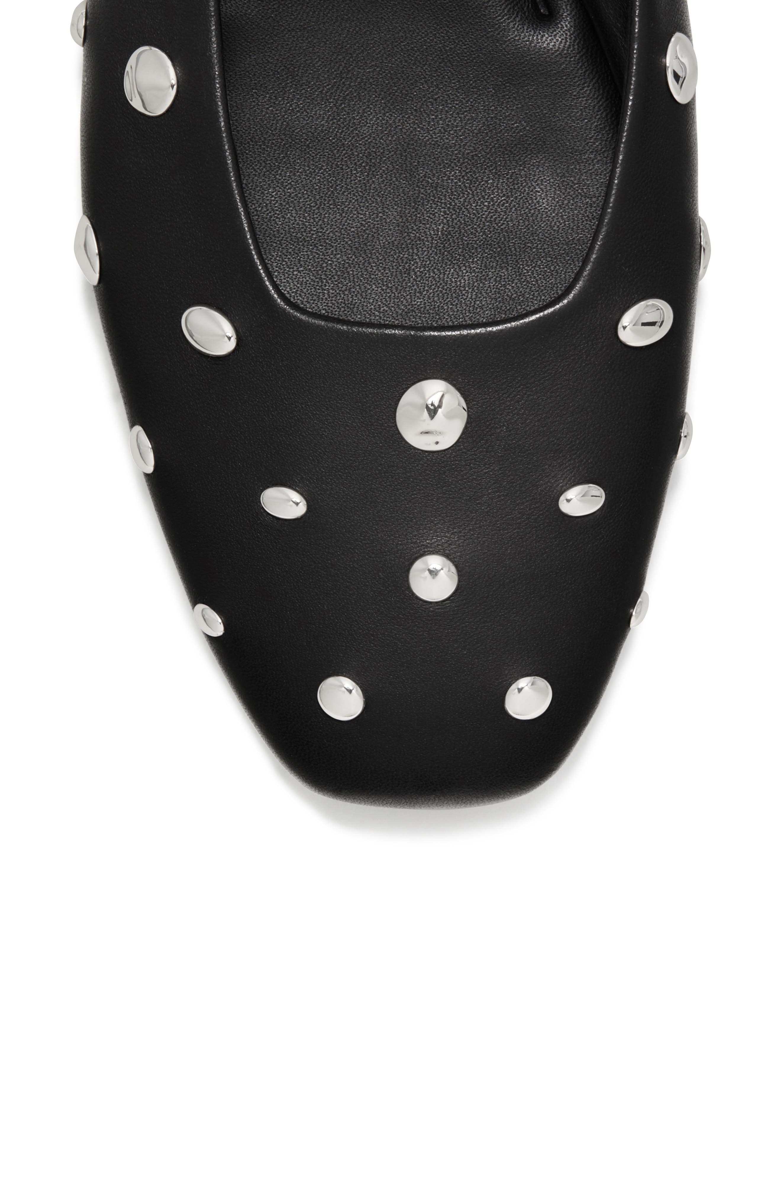 Kate Spade New York halo studded leather ballet flat, Alternate, color, Black