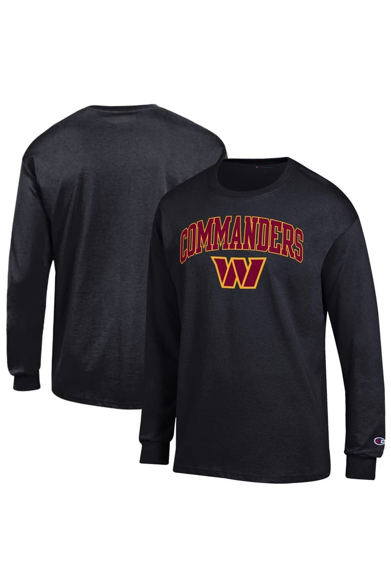 Men's Champion Black Washington Commanders Arch Over Logo Long Sleeve T-Shirt, Main, color, Black