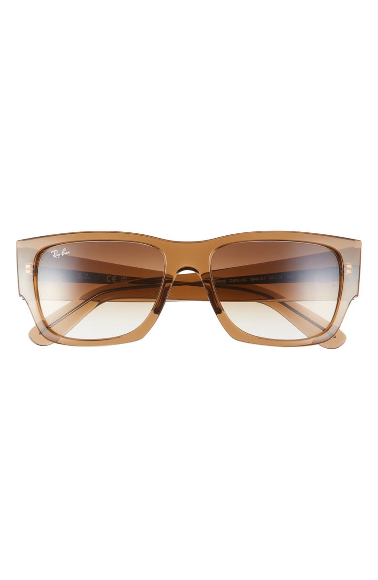Ray-Ban Carlos 56mm Polarized Rectangular Sunglasses, Main, color,