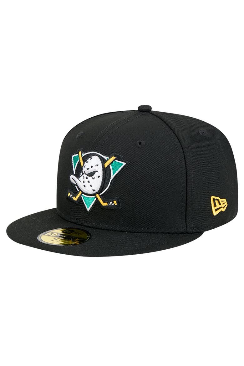 Men's New Era Black Anaheim Ducks Core 59FIFTY Fitted Hat, Alternate, color, Black