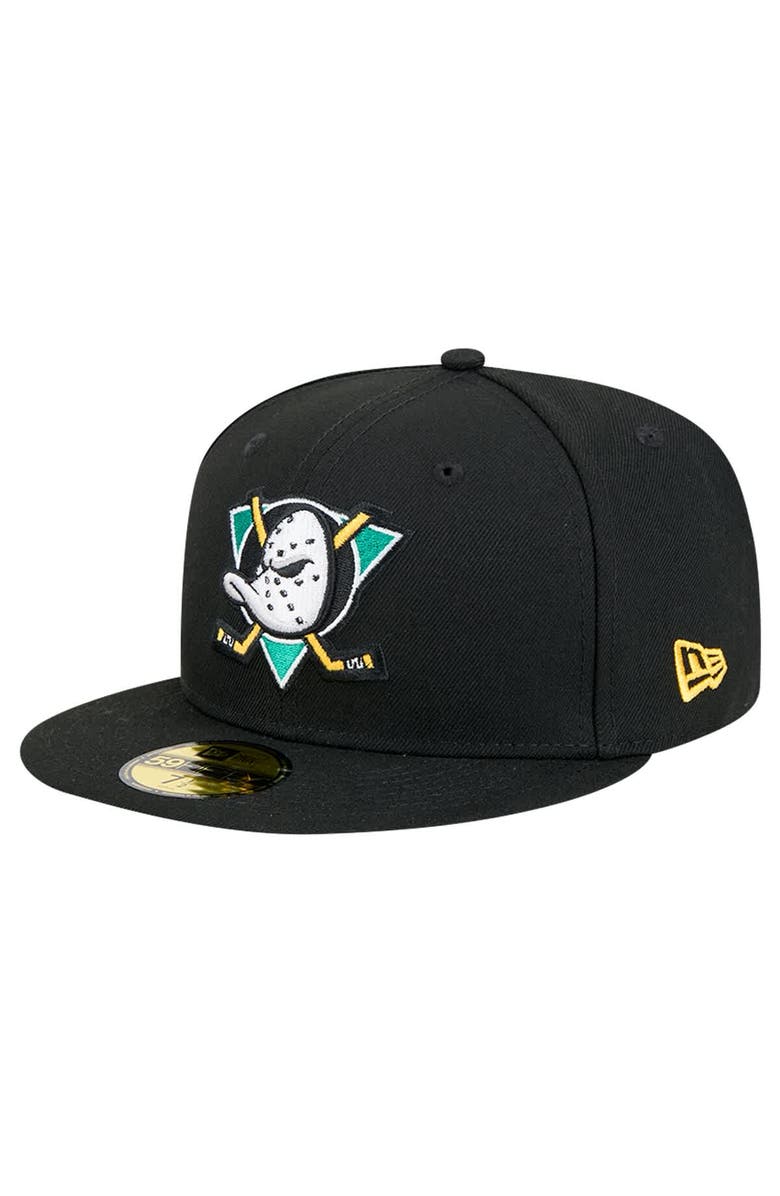 New Era Men's New Era Black Anaheim Ducks Core 59FIFTY Fitted Hat, Alternate, color, Black