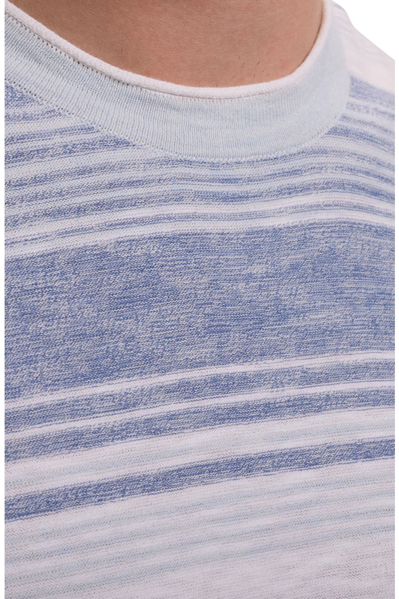 Stripe Cotton Crewneck Sweater, Alternate, color, COBALT