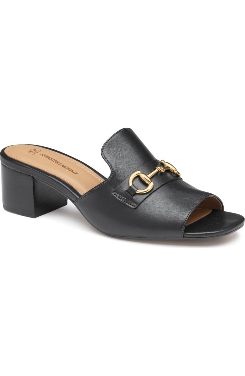 Johnston & Murphy Edith Block Heel Sandal, Main, color, Black Glove