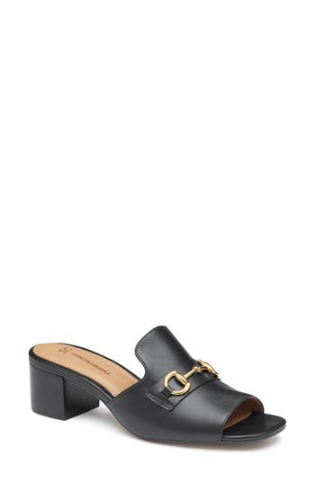 Johnston & Murphy Edith Block Heel Sandal In Black