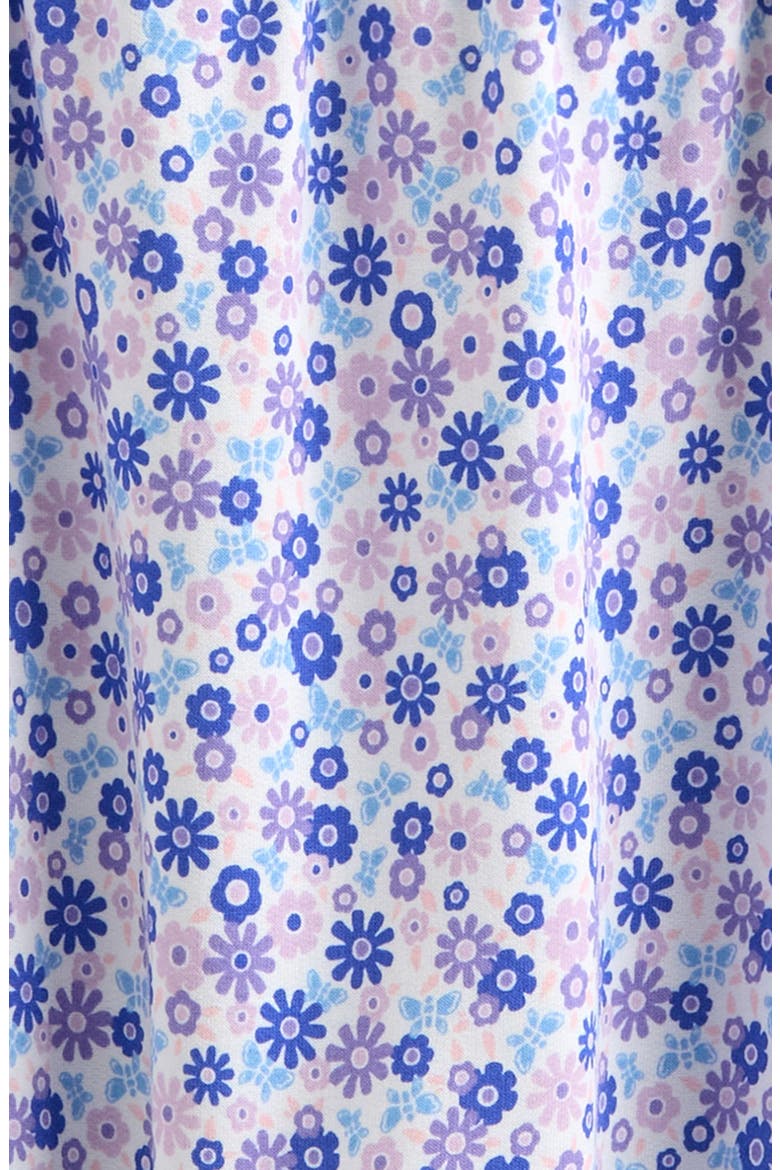 Floral Print Ruffle Romper, Alternate, color, WHITE BUTTERFLY GARDEN