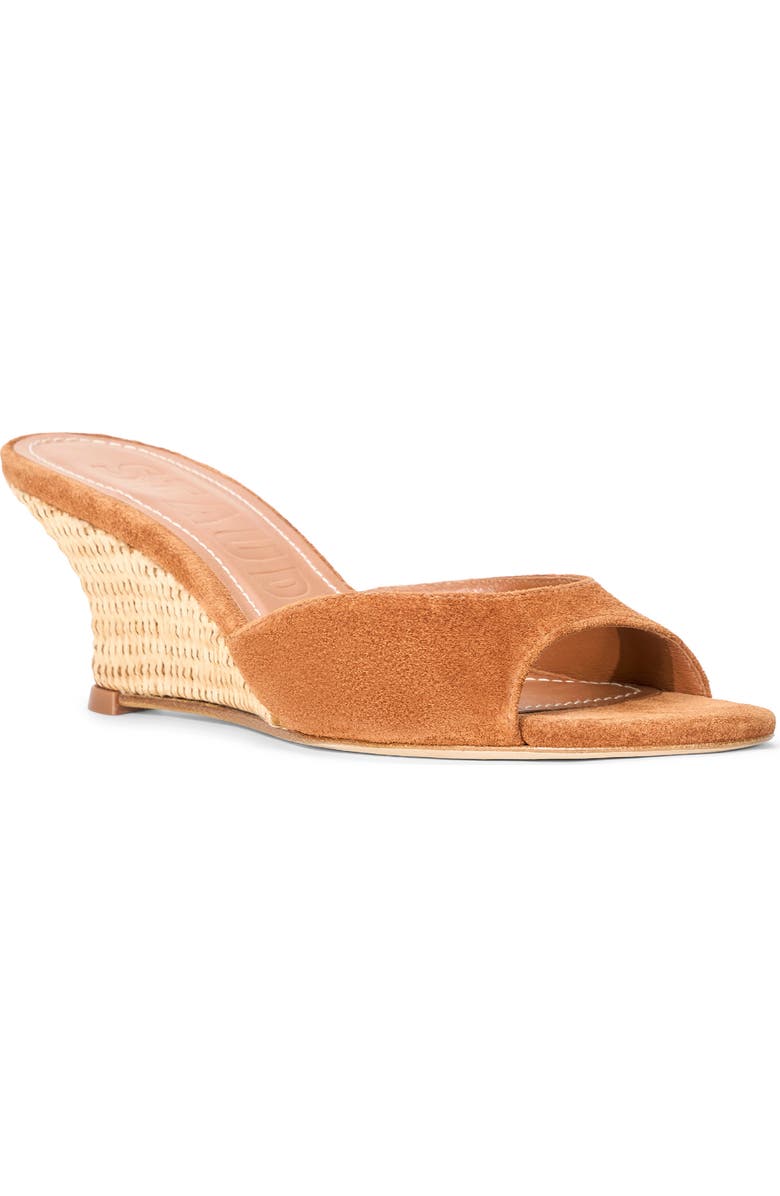STAUD Brigitte Wedge Slide Sandal, Main, color, Tabac/ Natural