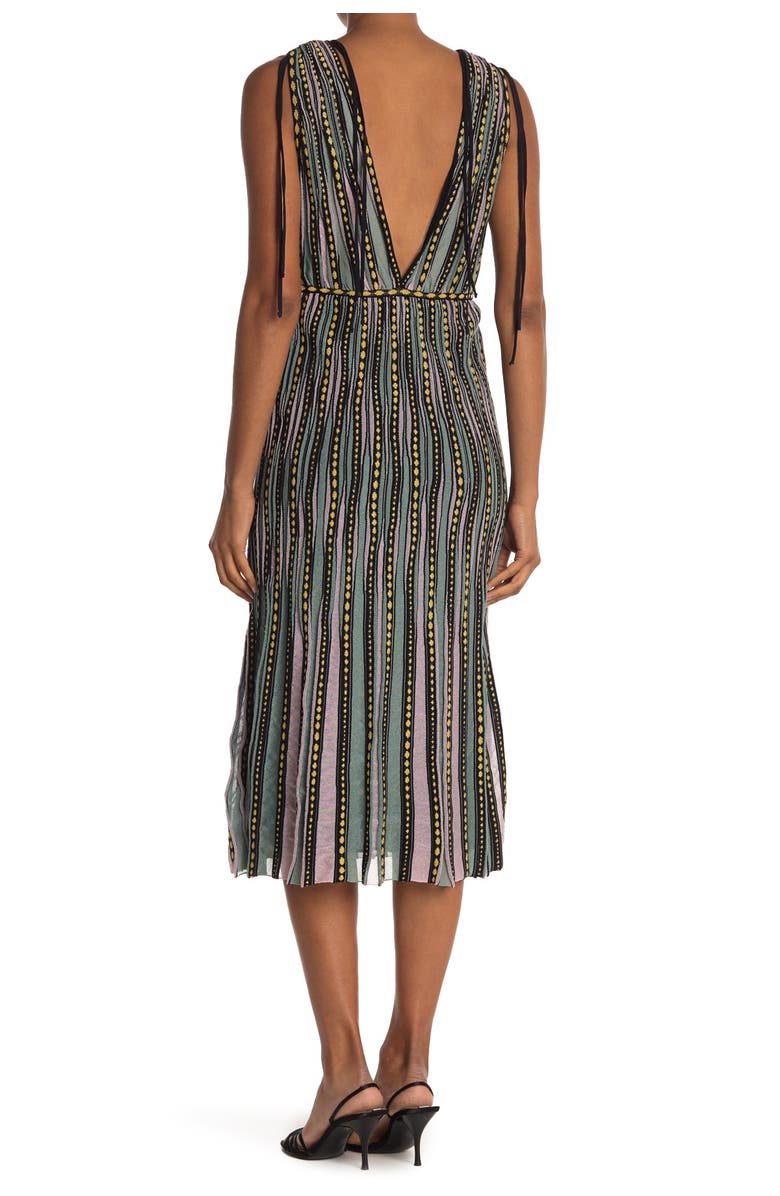 M Missoni Patterned Plunge Neck Midi Dress, Alternate, color, 