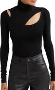 Marcella Dahlia Cutout Turtleneck Top