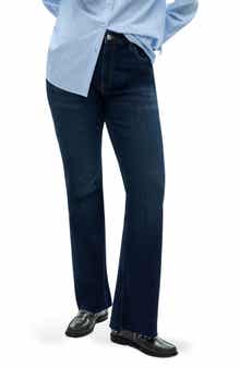 MANGO High Waist Raw Hem Balloon Leg Jeans