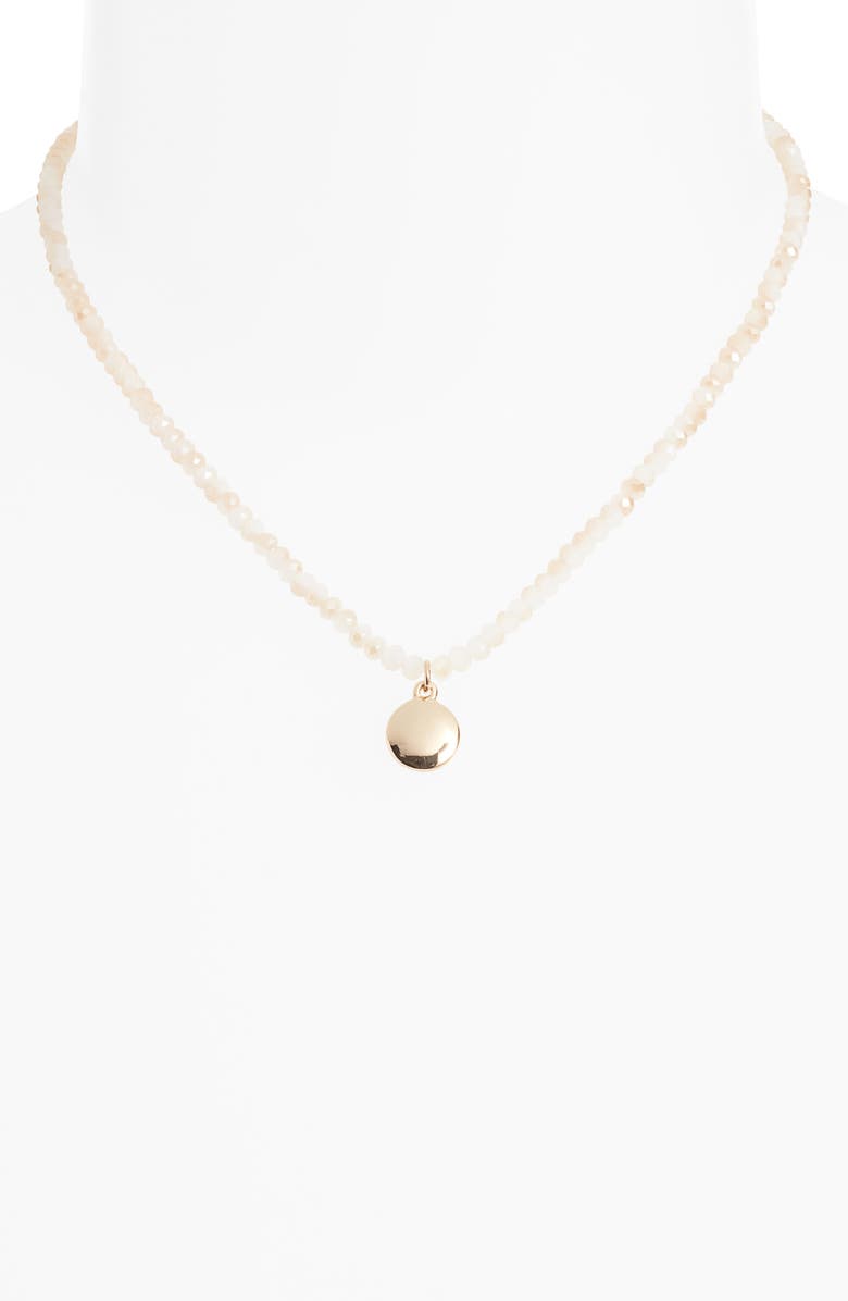 Nordstrom Beaded Charm Pendant Necklace, Alternate, color, Neutral- Gold