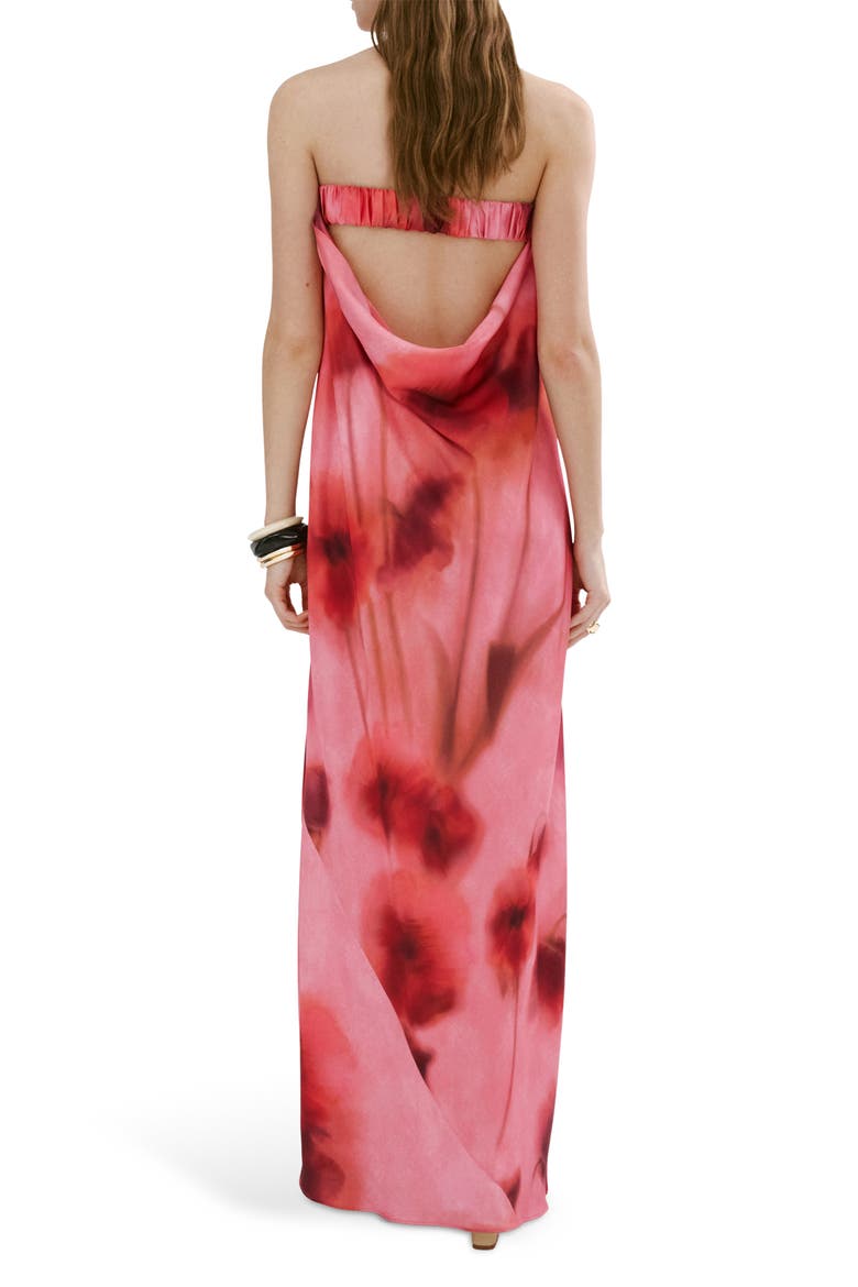 Floral Strapless Dress, Alternate, color, PASTEL PINK