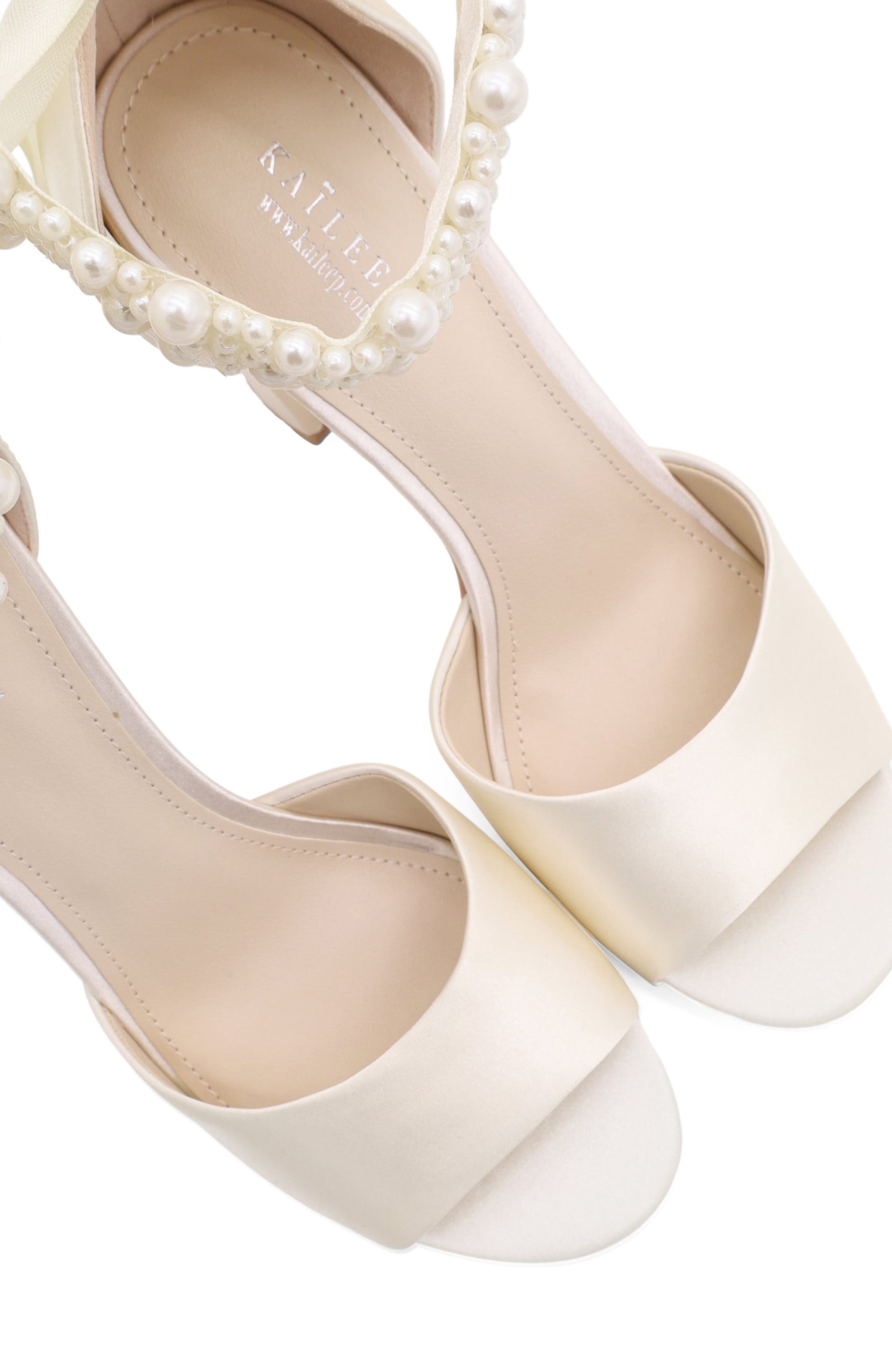 Sasha Satin Block Heel Sandals with Perla Strap, Alternate, color, Ivory