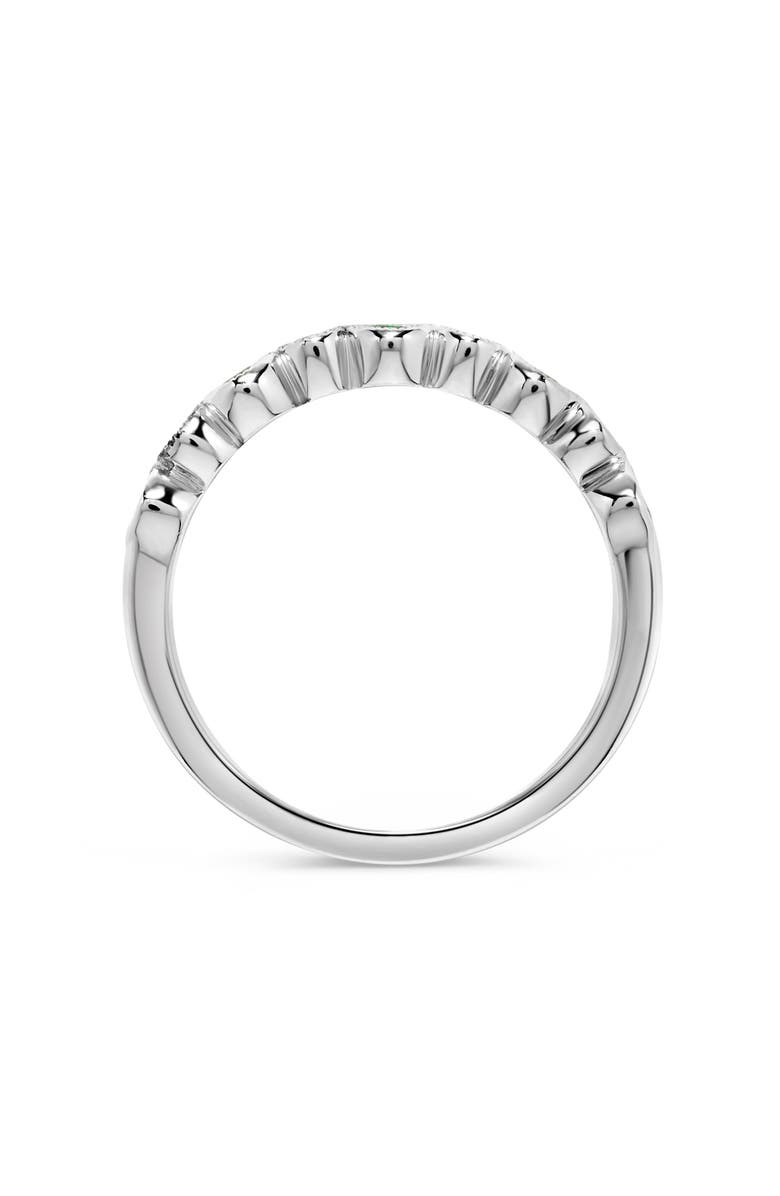 H.J. Namdar Diamond & Stone Stacking Ring - 0.08ct., Alternate, color, White Gold/ Emerald/ Diamiond