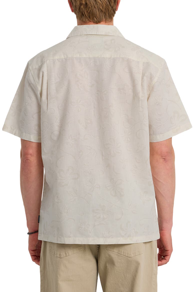 Lo-Biscus DNA Cotton & Linen Camp Shirt, Alternate, color, SNOW WHITE
