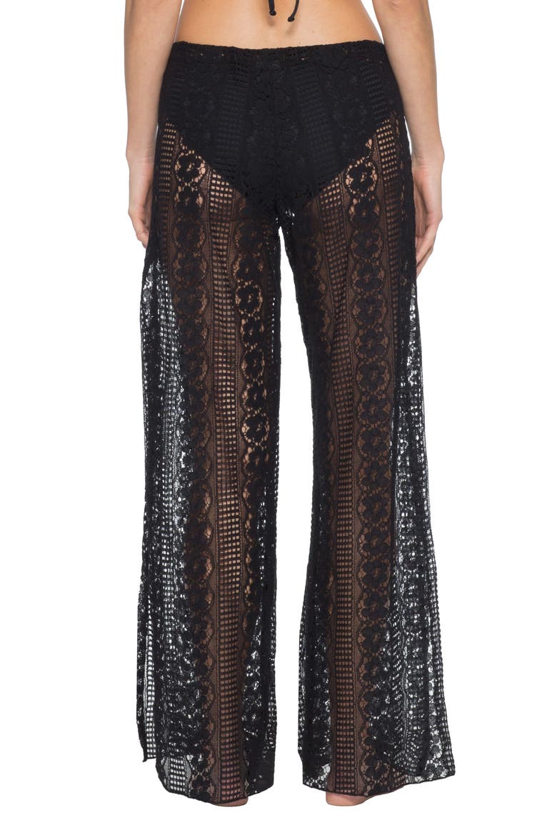 Poetic Split Wide Leg Cover-Up Pants, Alternate, color, BLACK