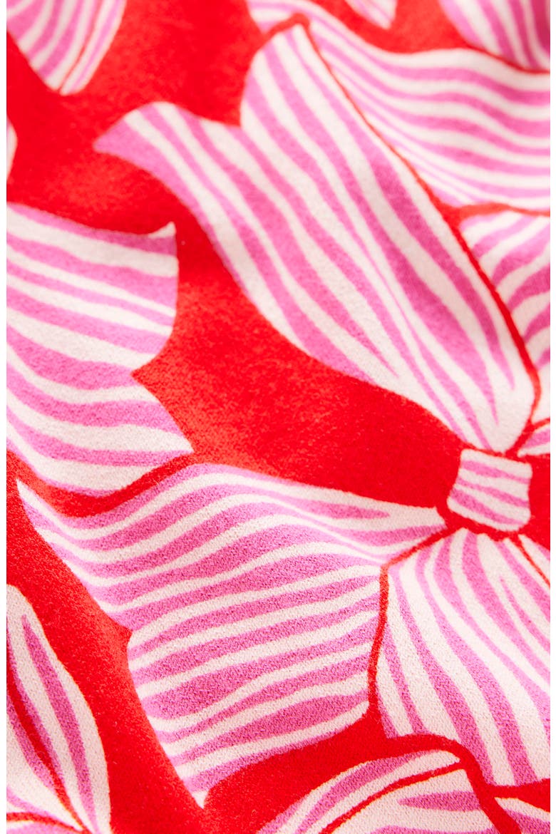 Emilia Bow Print Crewneck Sweater, Alternate, color, POPPY RED BOW SCATTER