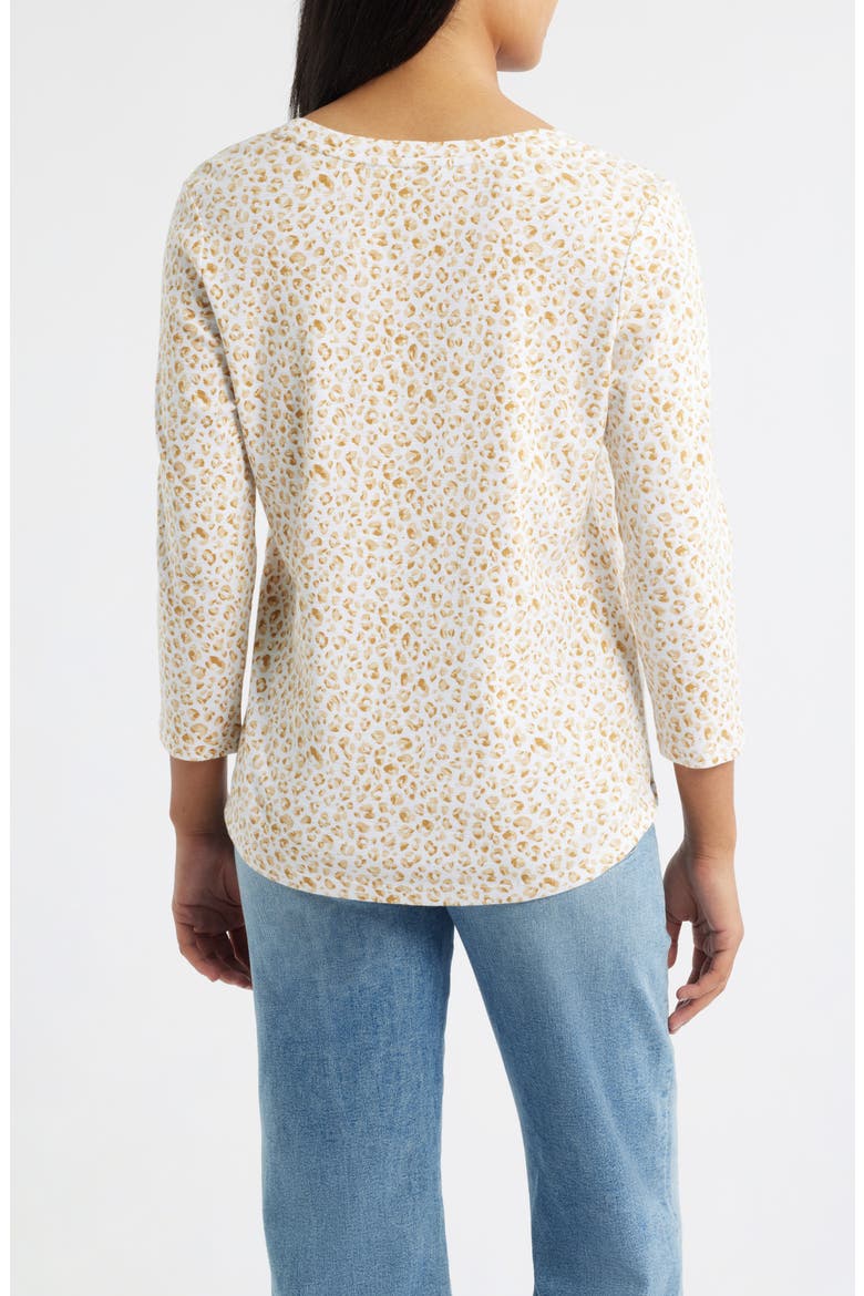Ashley Isles Print Cotton Knit Top, Alternate, color, CROUTON